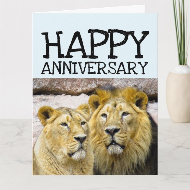 WEDDING ANNIVERSARY LIONS FOR HUSBAND OR WIFE CARD (Front)