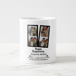 Wedding Anniversary Love 4 Photo Collage Couple Large Coffee Mug
