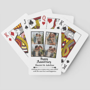 Wedding Anniversary Love 4 Photo Collage Couple Playing Cards