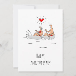 Wedding Anniversary Married Couple Heart Canoe