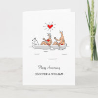 Wedding Anniversary Married Couple Heart Canoe