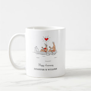 Wedding Anniversary Married Couple Heart Canoe Coffee Mug
