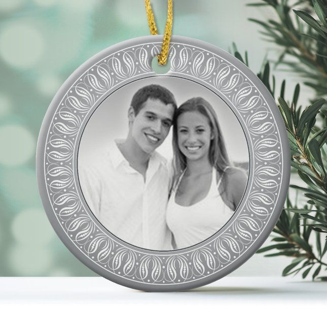 Wedding Anniversary Memento or Gift Ceramic Tree Decoration (Personalized Photo Ornament)