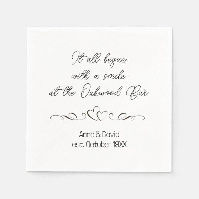 Wedding Anniversary Memory Napkin (Front)