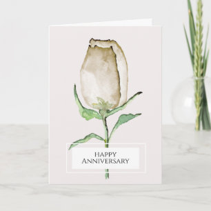 Wedding Anniversary, Modern, elegant, rose, Card