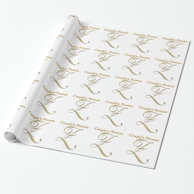 Wedding Anniversary Monogram Z Gift Wrapping paper (Unrolled)