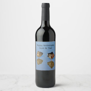 Wedding Anniversary Mr and Mrs Mallard Duck Wine Label