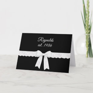 Wedding Anniversary Name and Year with White Bow Card