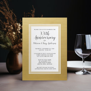 Wedding Anniversary Party 50th faux gold foil Invitation