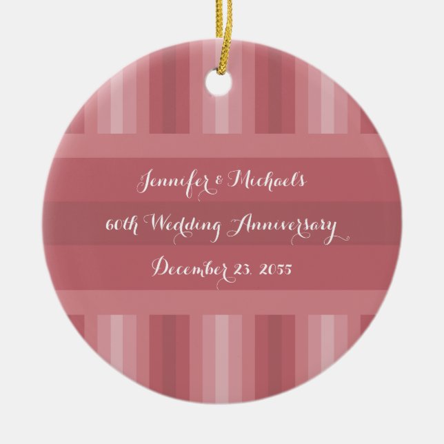 Wedding Anniversary Party Bridal Shower Dusty Rose Ceramic Ornament (Front)