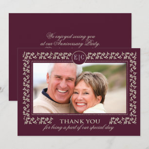 Wedding Anniversary Party Custom Photo Thank You Card