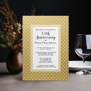 Wedding Anniversary Party Modern Polka 50th gold Invitation
