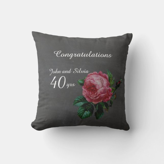 Wedding Anniversary Personalised chalkboard Cushion (Front)