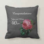 Wedding Anniversary Personalised chalkboard Cushion<br><div class="desc">Finding a trendy wedding anniversary gift can be tricky which is why I have designed this retro chalkboard and vintage rose illustration commemorative pillow gift. Chalkboards are trending now and vintage flower patterns are also trending. This chalkboard style pillow gift has text template fields for the number of years of...</div>