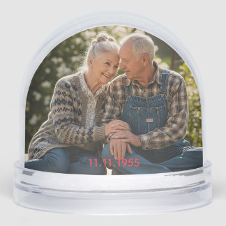 Wedding Anniversary & Personalised Double Photo Snowglobe