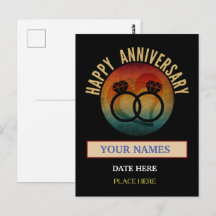 wedding anniversary personalised gift postcard