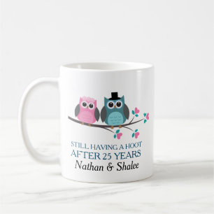 Wedding Anniversary Personalised Owl Gift Mug