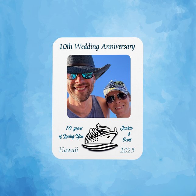 Wedding Anniversary PHOTO Cruise PERSONALIZE Magnet (Creator Uploaded)