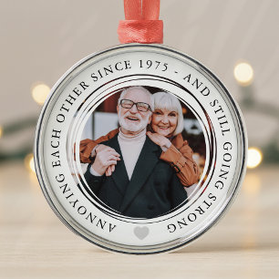 Wedding Anniversary Photo Funny Going Strong Metal Ornament