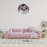 Wedding anniversary photo round clock<br><div class="desc">Personalise and add your photo,  married years,  names and date. With a white overlay.  Black text.</div>