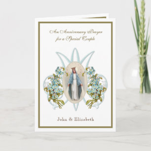 Wedding Anniversary Religious Virgin Mary Floral Card