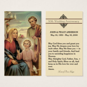 Wedding Anniversary Remembrance Holy Card & Prayer