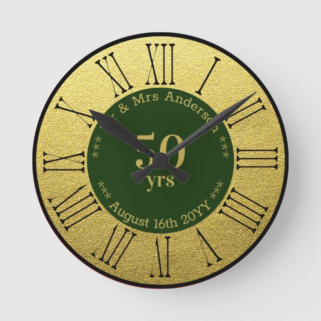 Wedding Anniversary / Retirement Custom Branded  Round Clock (Front)