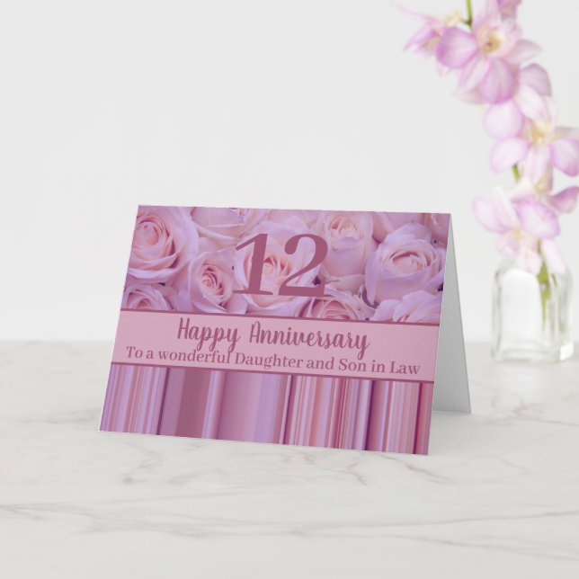Wedding Anniversary roses fully customisable Card (Orchid)