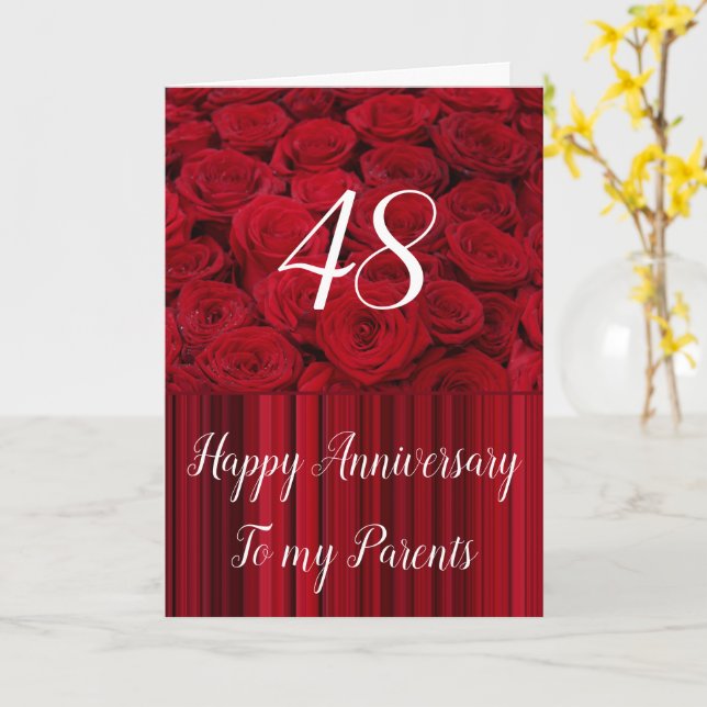 Wedding Anniversary roses fully customisable Card (Yellow Flower)