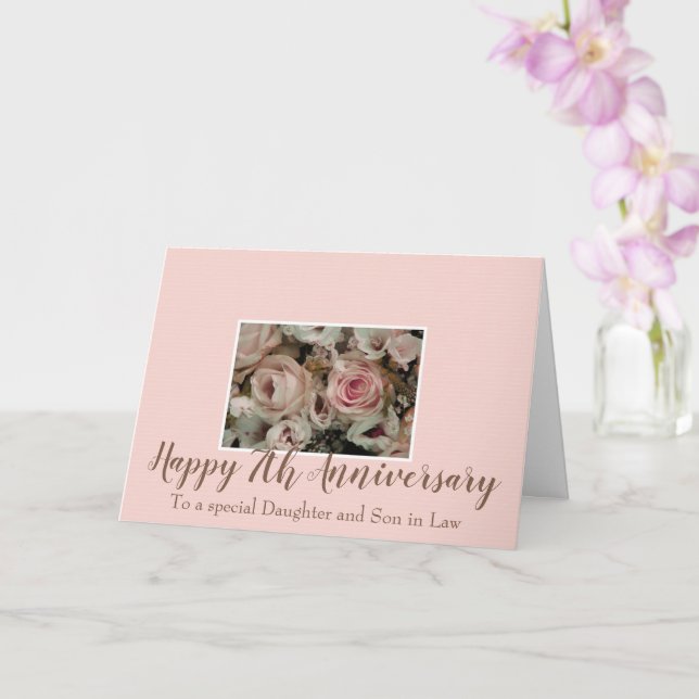 Wedding Anniversary roses fully customisable Card (Orchid)
