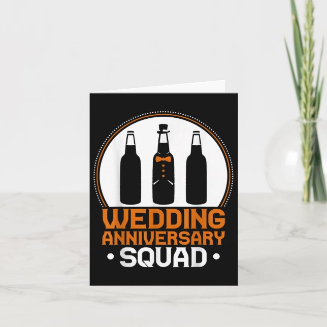 Wedding Anniversary Squad Funny Drinking Lover Bri Card (Front)