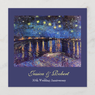 Wedding anniversary, Starry Night over the Rhone Invitation
