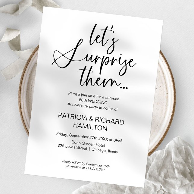 Wedding Anniversary Surprise Party Invitations (Creator Uploaded)