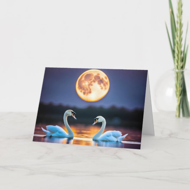 Wedding Anniversary Swans Card (Front)