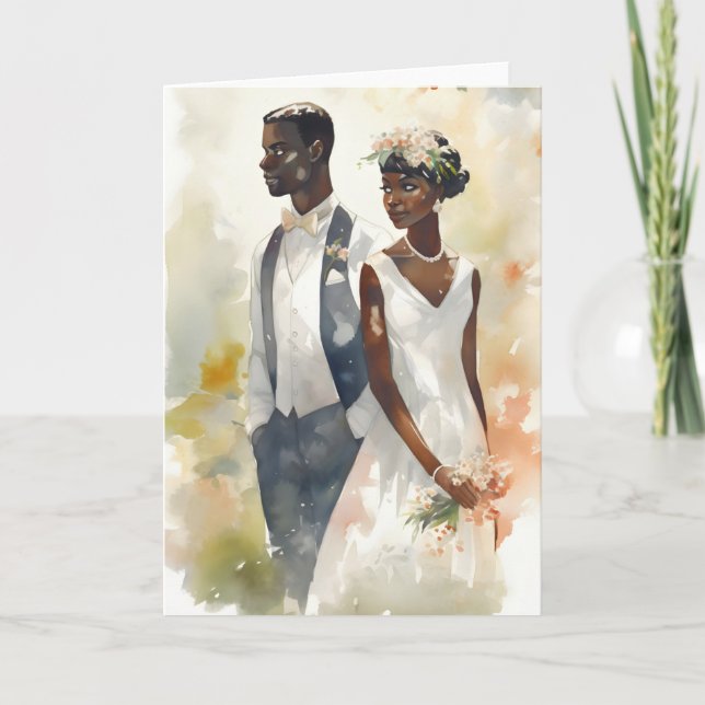 Wedding Anniversary Valentine Black Couple Card (Front)