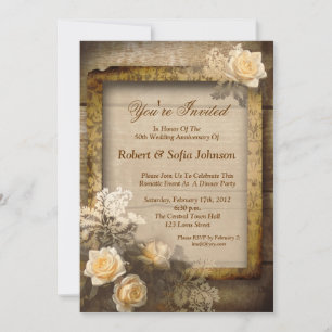 wedding anniversary vintage invitations