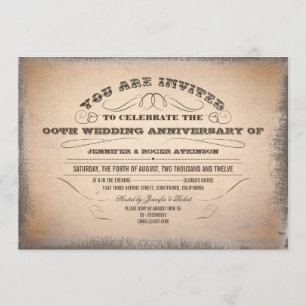 wedding anniversary vintage typography invitations
