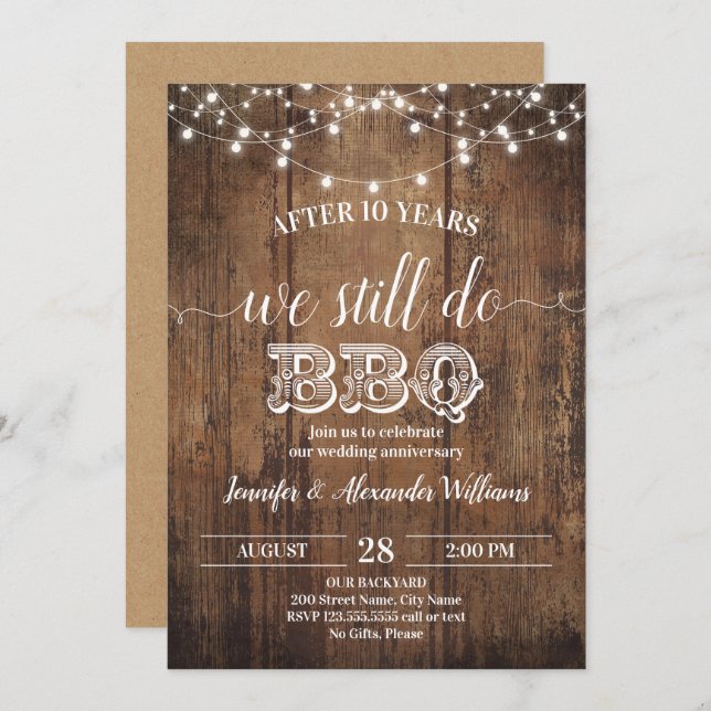 Wedding Anniversary We Still Do BBQ Invitation (Front/Back)