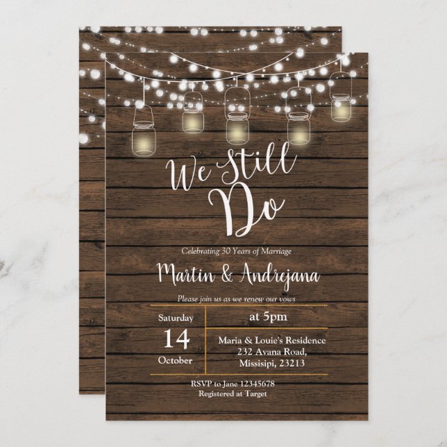 Wedding Anniversary We Still do invitation card (Front/Back)
