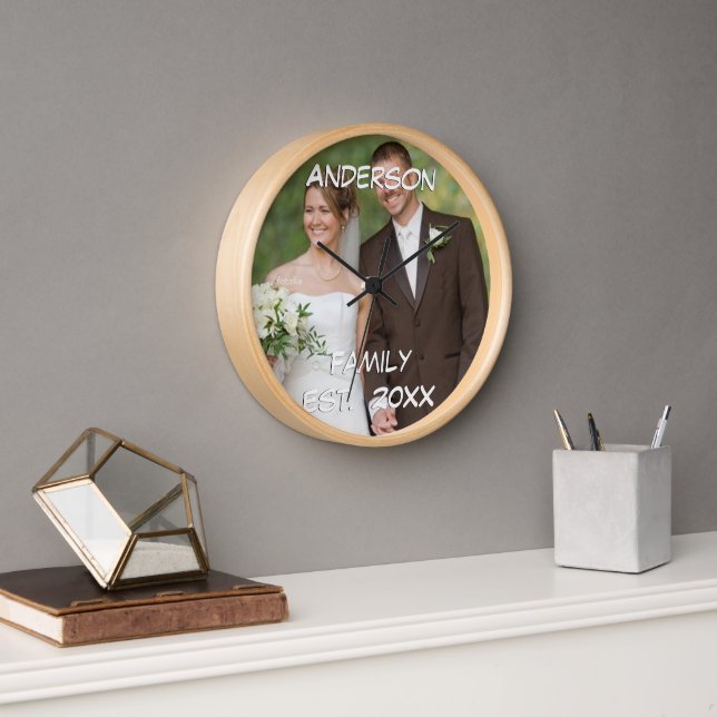 Wedding Anniversary Wedding Photo Wall Clock (Office)