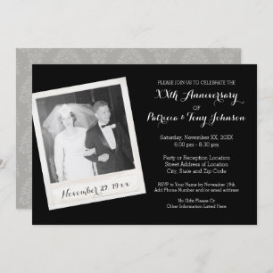 Wedding Anniversary with Vintage Photo Frame Invitation