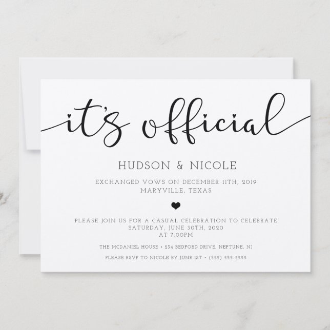 Wedding Announcement and Reception Invitation (Front)