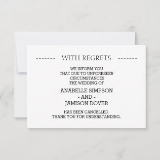 Wedding Announcement Cancellation Cards