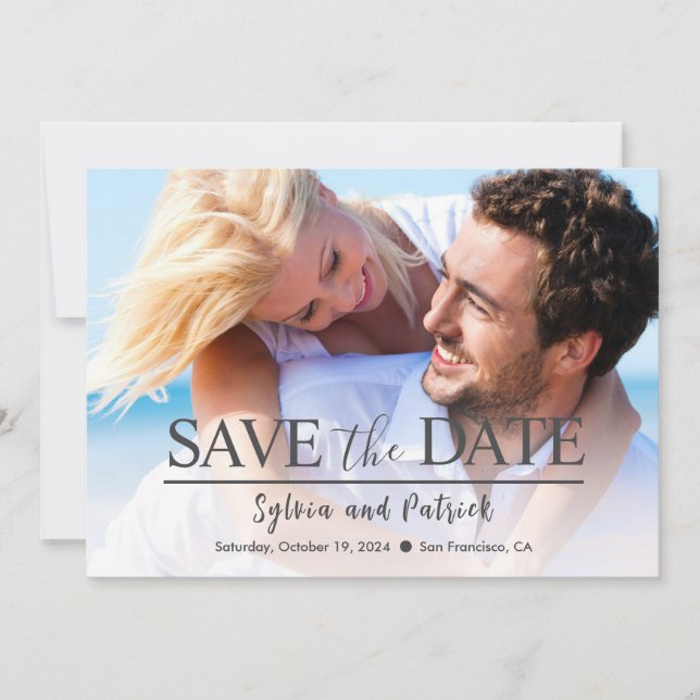 Wedding Announcement Save the Date card with Photo (Front)