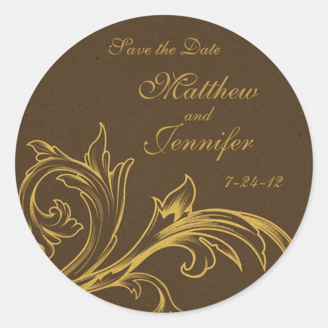 Wedding Announcement Save the Date Sticker (Front)