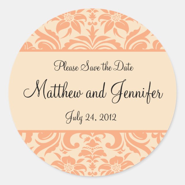 Wedding Announcement Save the Date Sticker (Front)