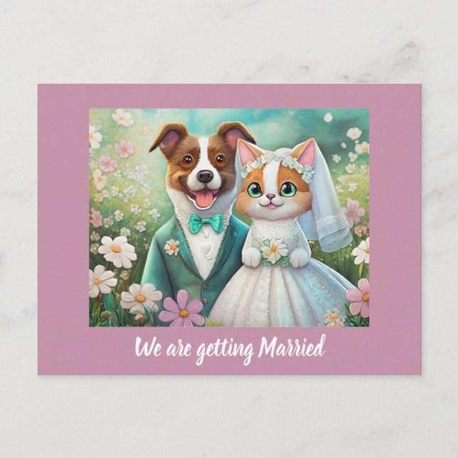 Wedding Announcement Save the Date Template Postcard (Front)