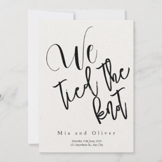 Wedding announcement " We Tied The Knot "