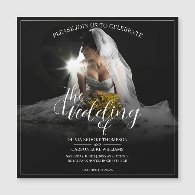 Wedding Announcement with Sitting Bride - Classic  (Front)