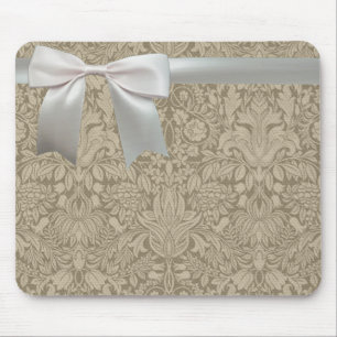 Wedding Antique Lace Linen White Classic Pretty Mouse Pad